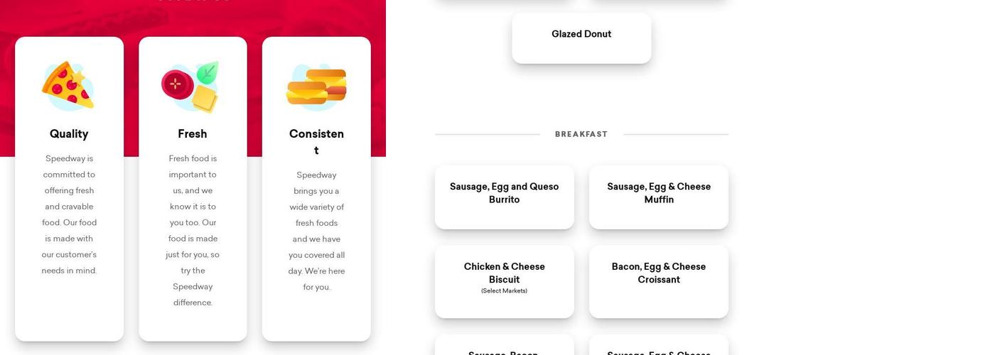 Speedway Menu