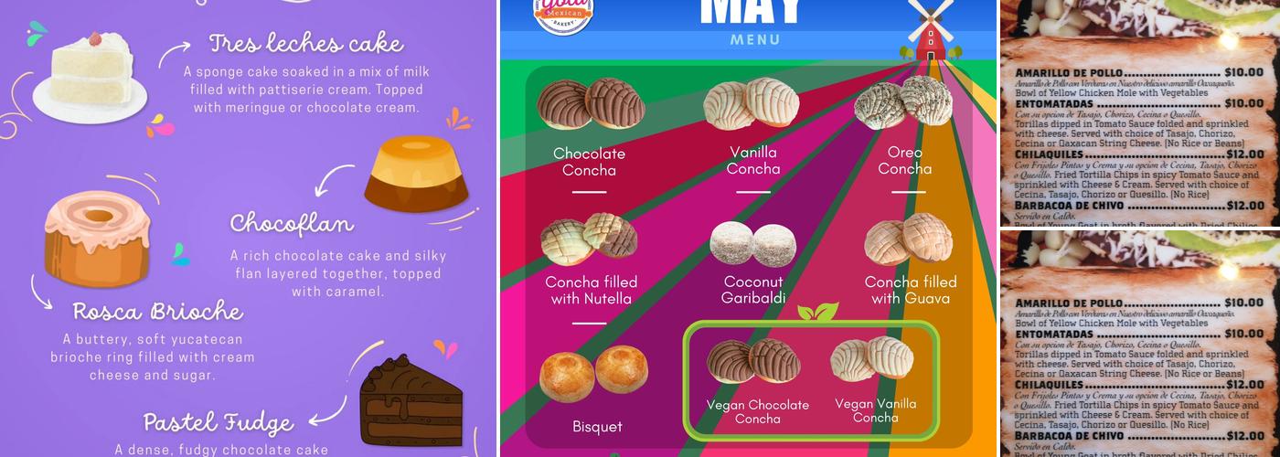 Pan Dulce Bakery Menu