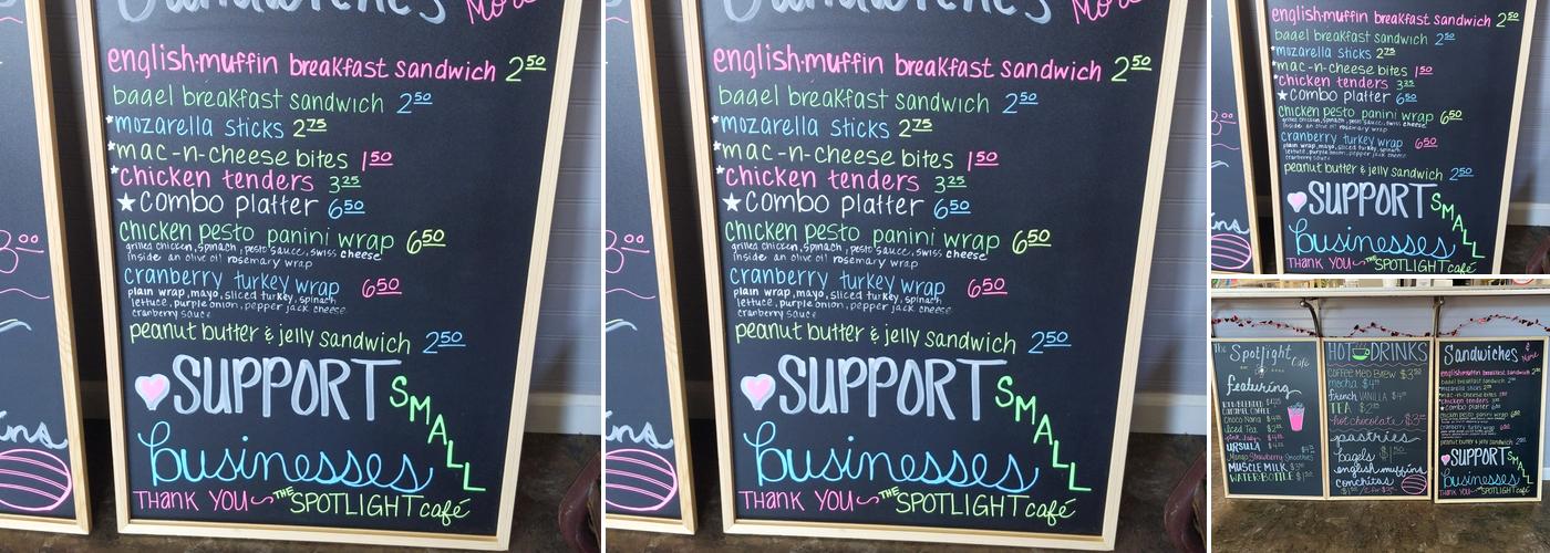 The Spotlight Cafe Menu