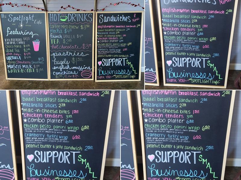 The Spotlight Cafe Menu