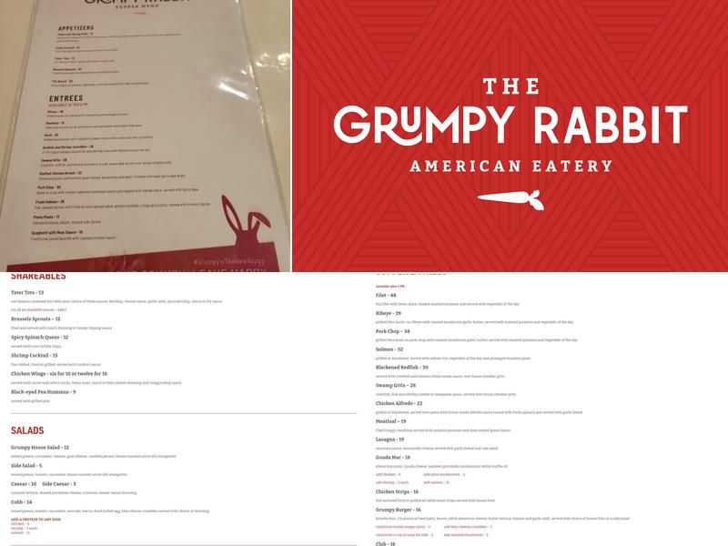 The Grumpy Rabbit Menu