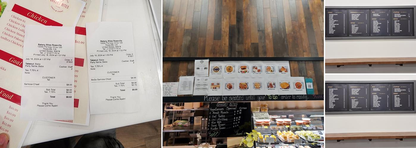 Bakery Bites Menu