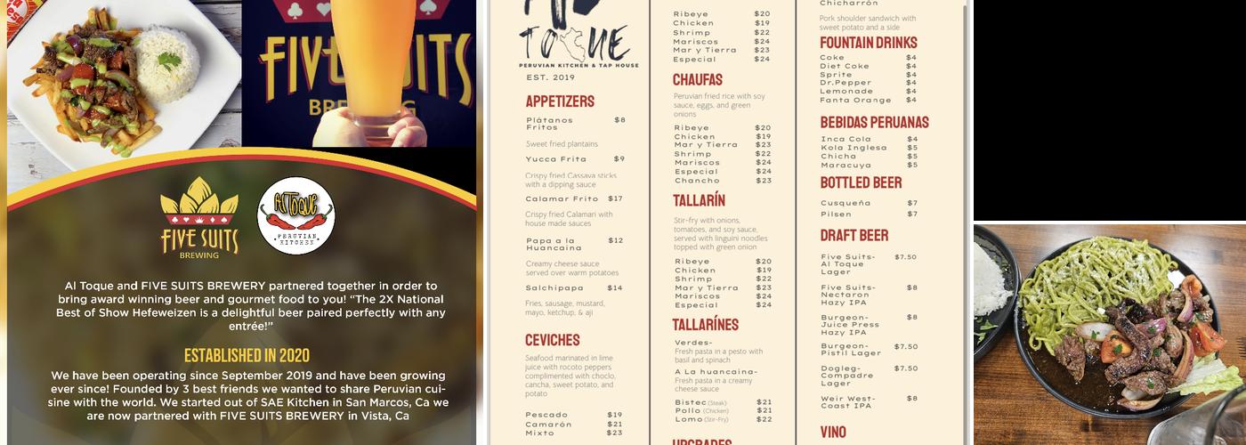 Al Toque Peruvian Kitchen Menu