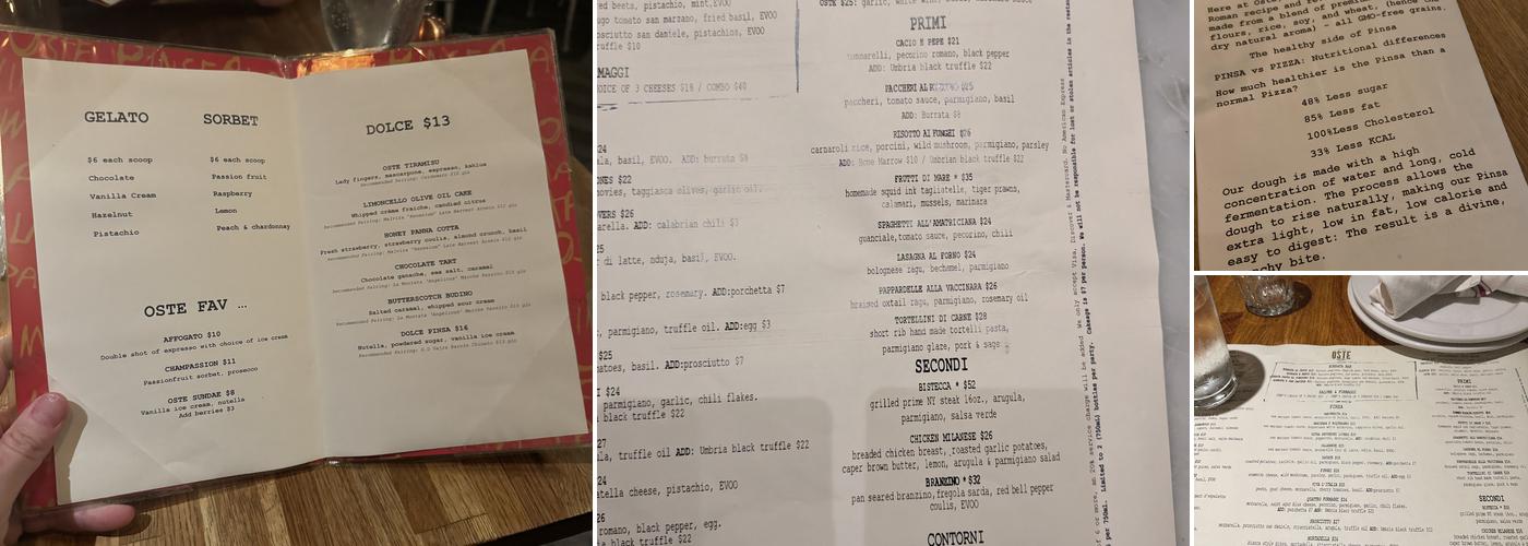 Oste Menu