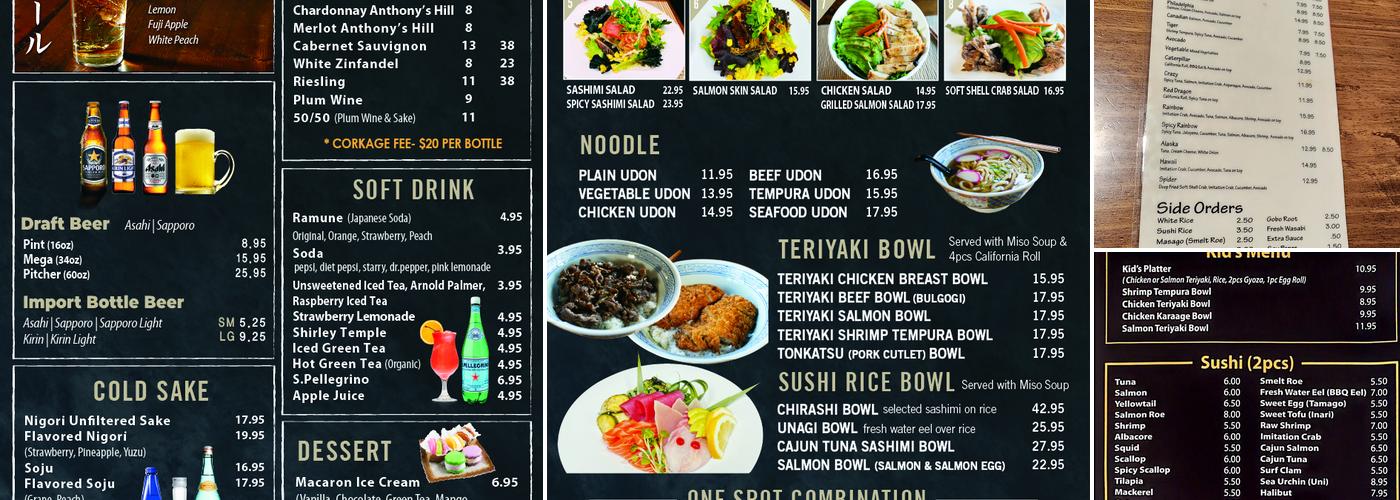 Sushi One Spot Menu