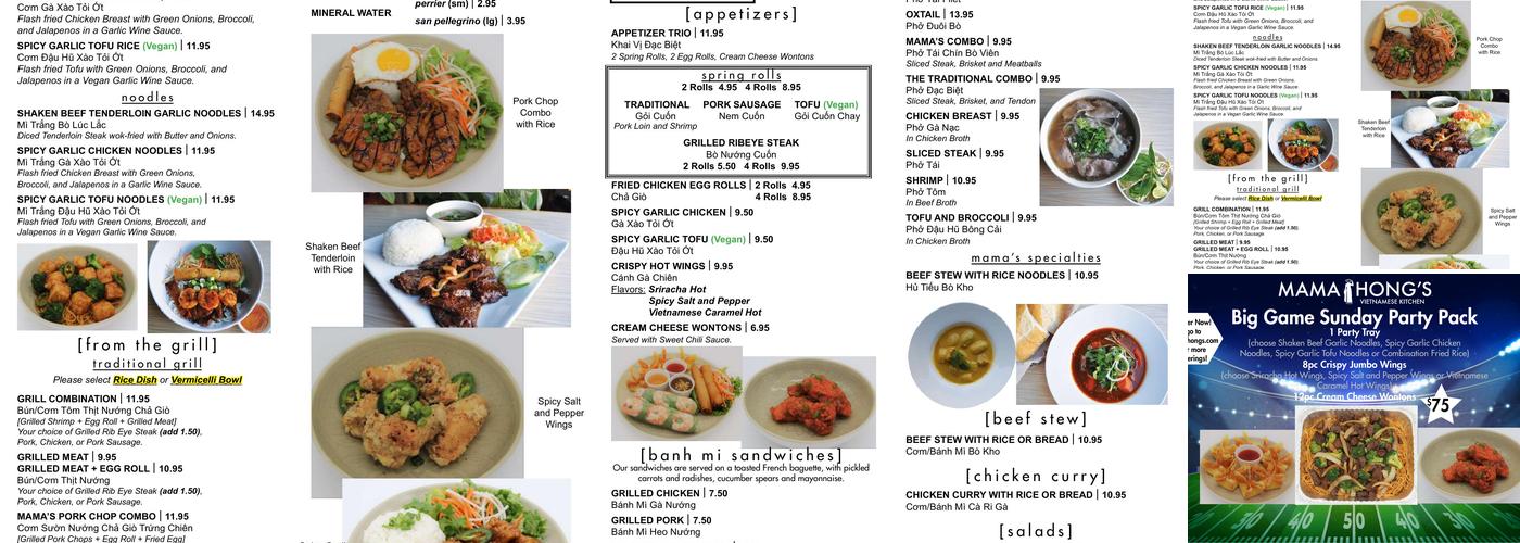 Mama Hong's Menu