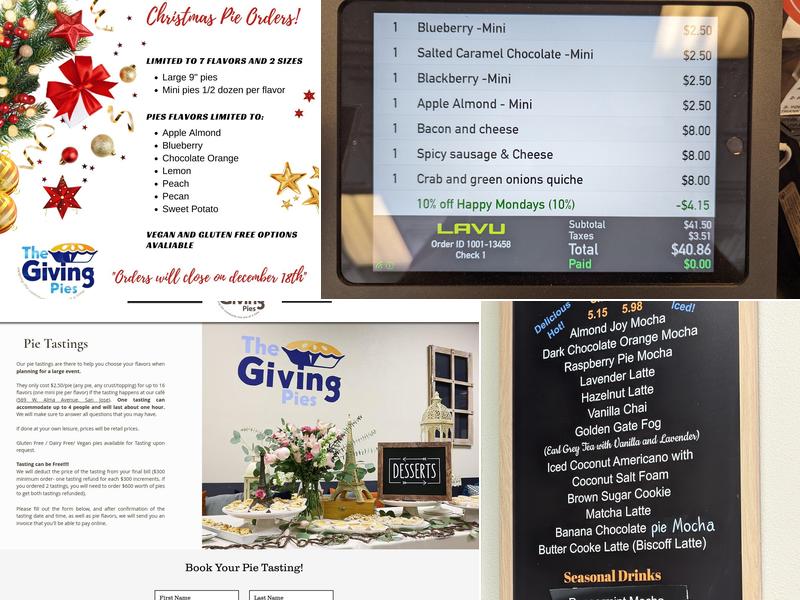 The Giving Pies Menu