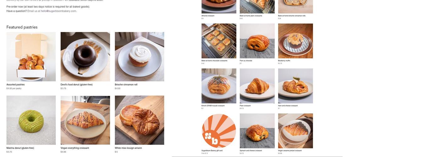 Sugarbloom Bakery Menu