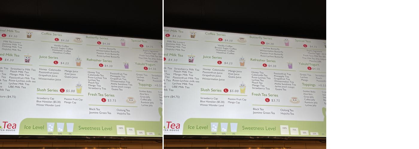 Rapha Tea San Fernando Menu