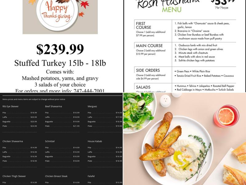 Tel Aviv Authentic Kitchen Menu