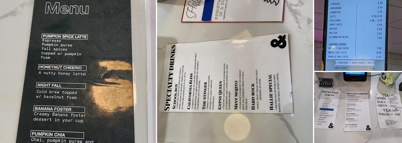 &Coffee Co. Menu
