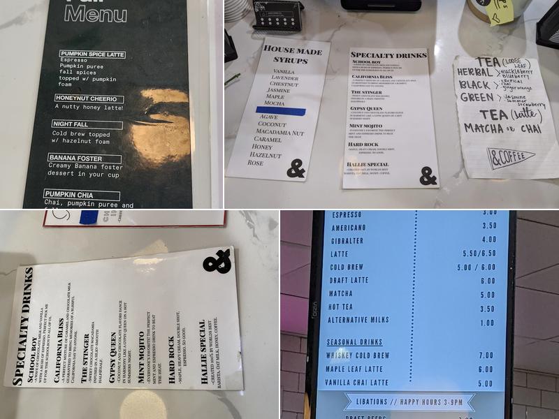 &Coffee Co. Menu