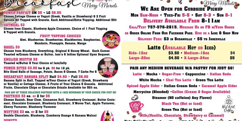 Merry Morsels Menu