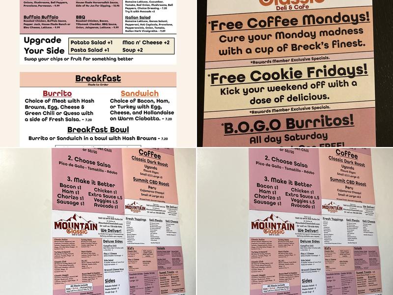 Mountain Classic Deli & Café Menu