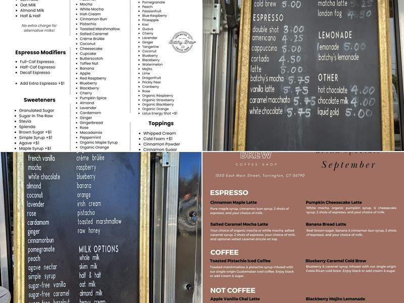 Batchy Brew Menu