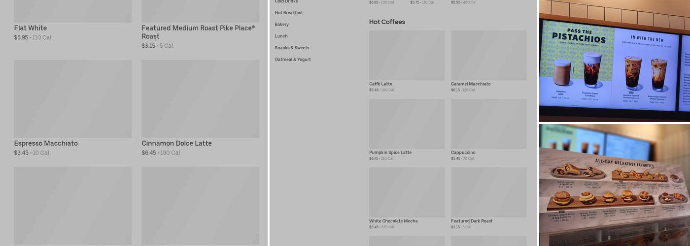 Starbucks Coffee Menu
