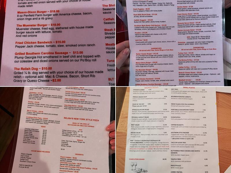 Relish 670 Bar & Cookhouse Menu