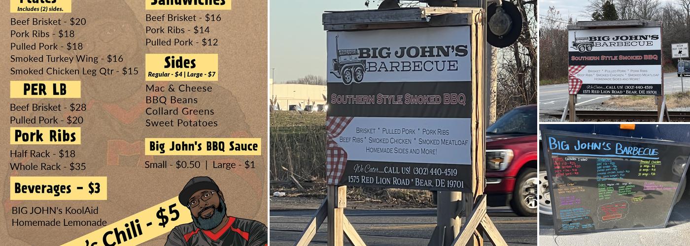 Big John's Barbecue Menu