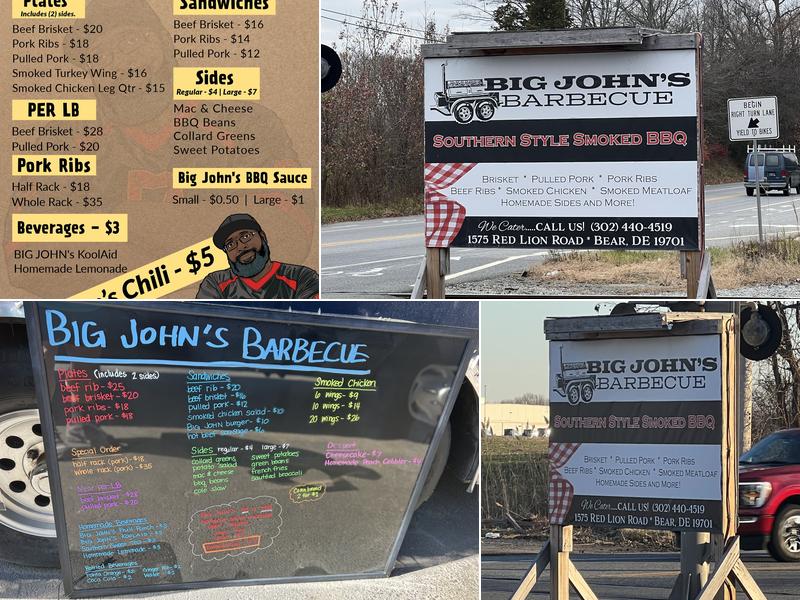 Big John's Barbecue Menu