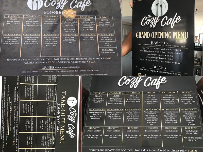 Cozy Cafe Menu