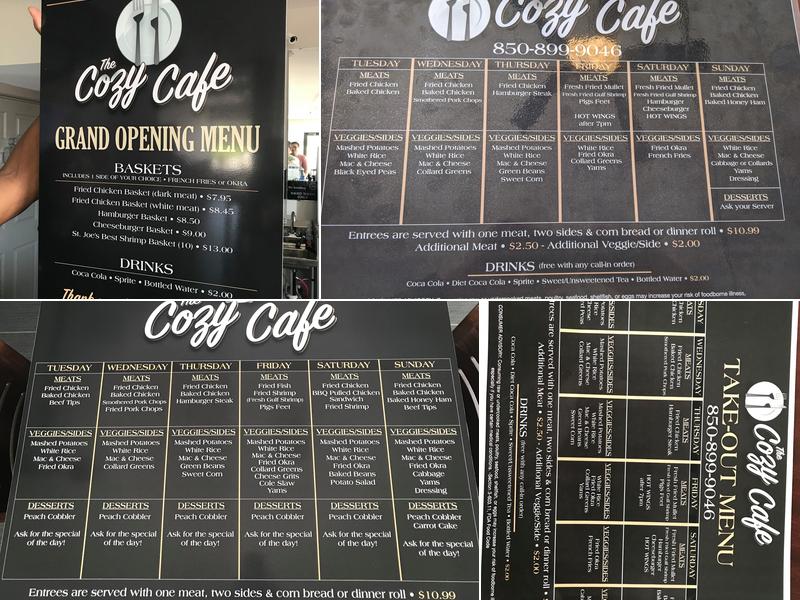 Cozy Cafe Menu