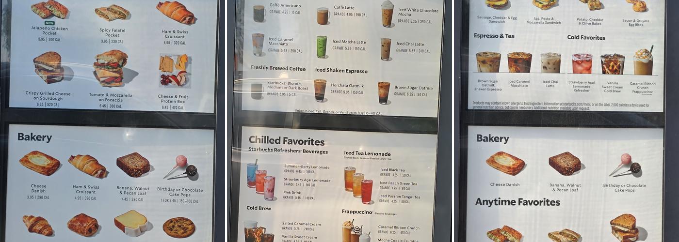 Starbucks Menu