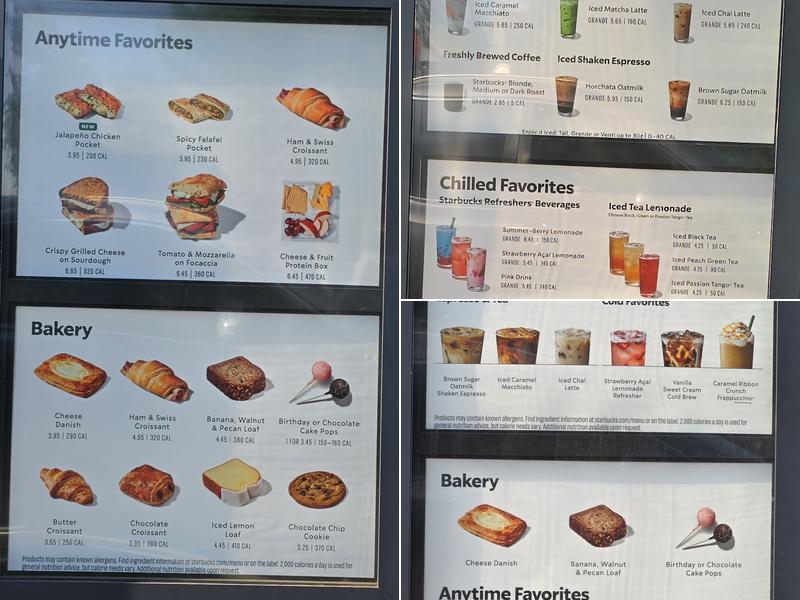 Starbucks Menu