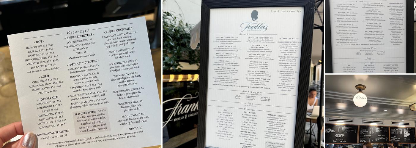 Franklin's Menu