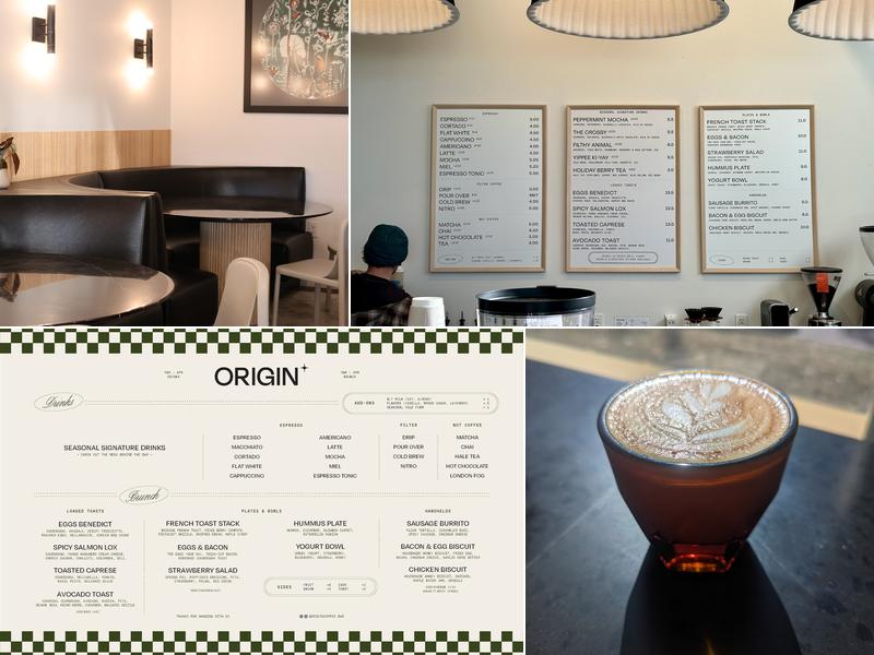 Origin Coffee Bar Menu