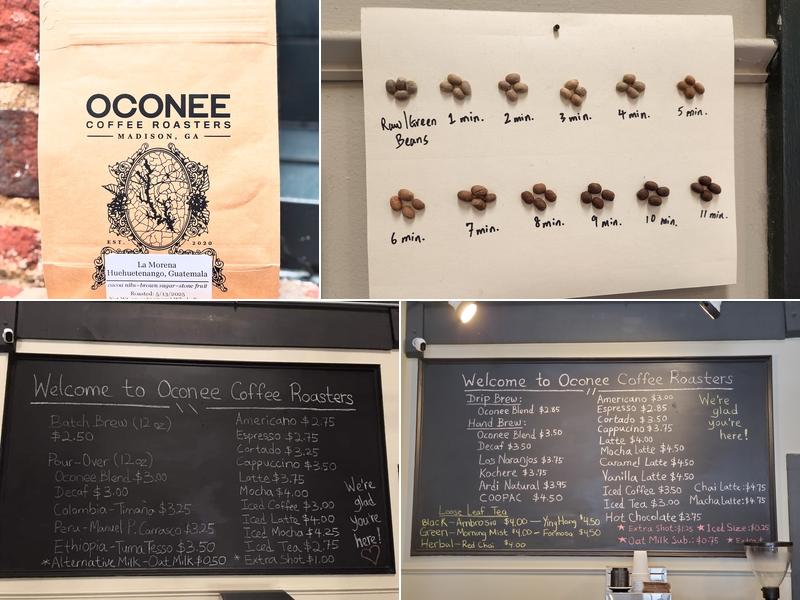 Oconee Coffee Roasters Menu