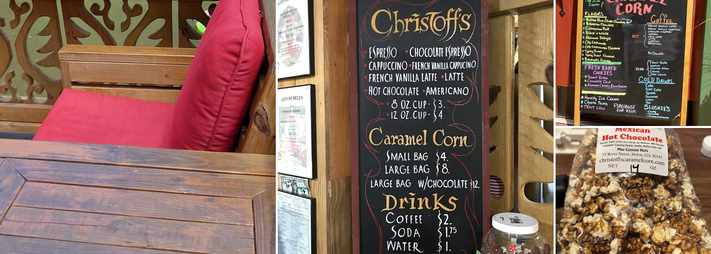 Christoffs Caramel Corn & Coffee Menu