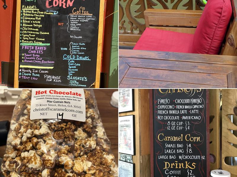Christoffs Caramel Corn & Coffee Menu