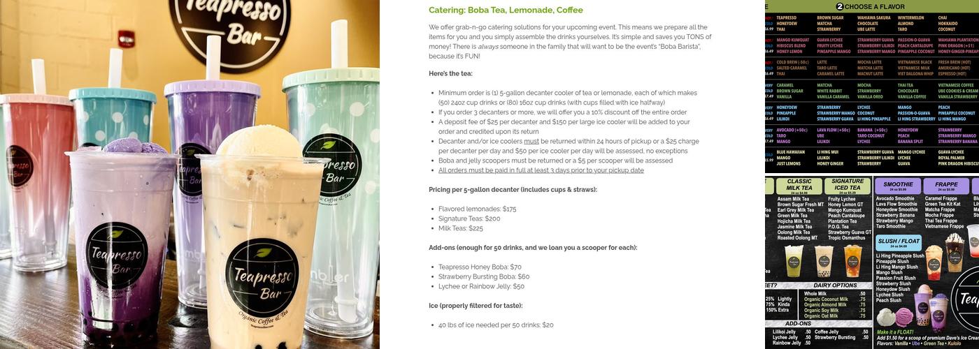 Teapresso Bar - Mililani Menu