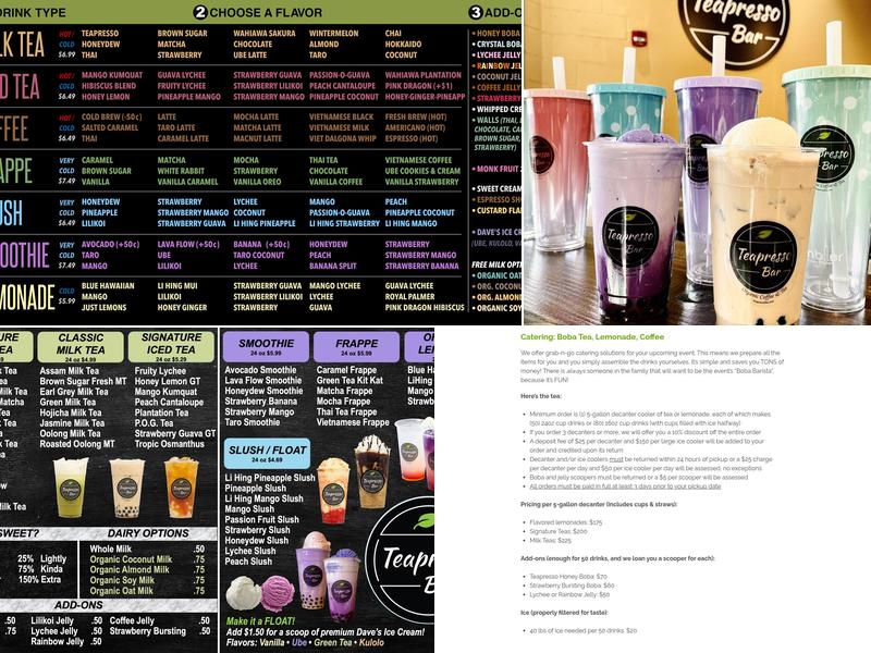Teapresso Bar - Mililani Menu
