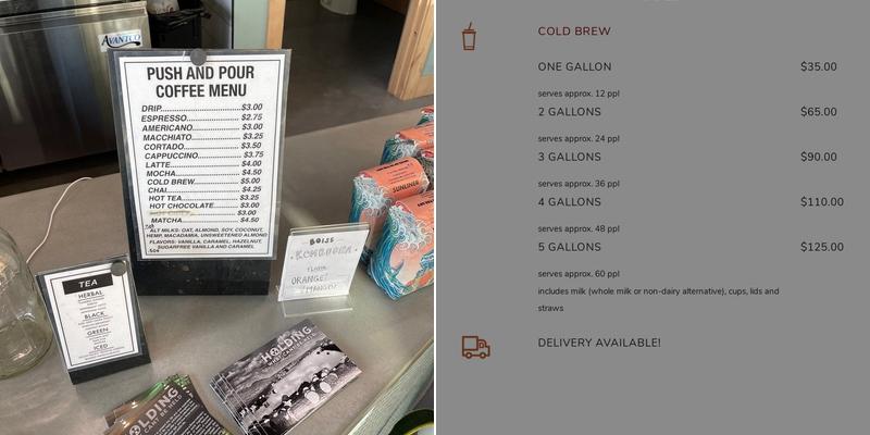 Push & Pour Menu