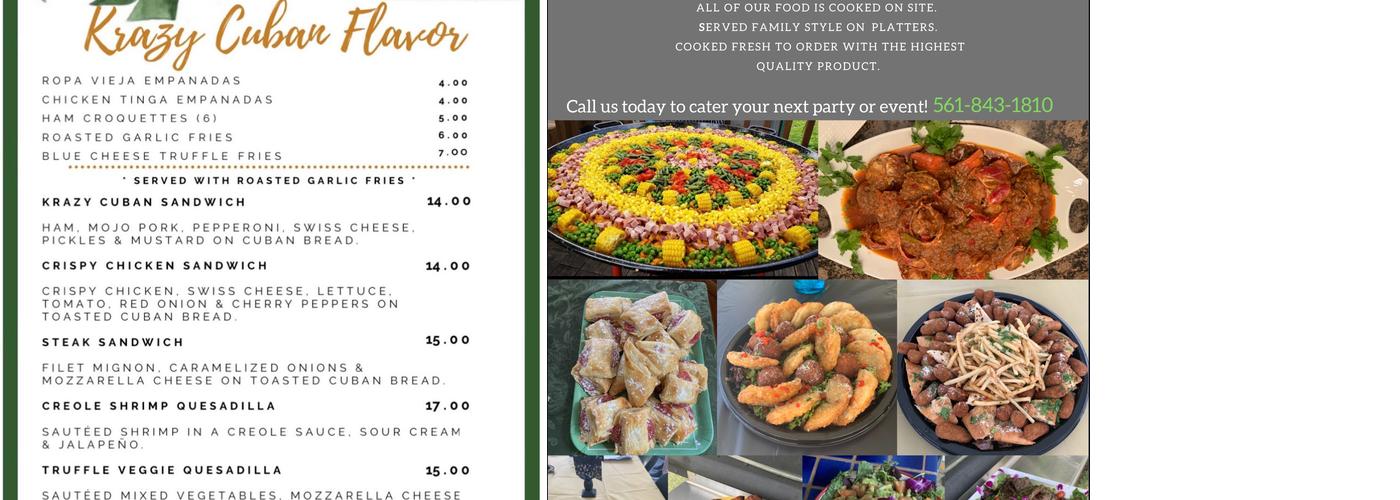 Krazy Cuban Flavor Menu
