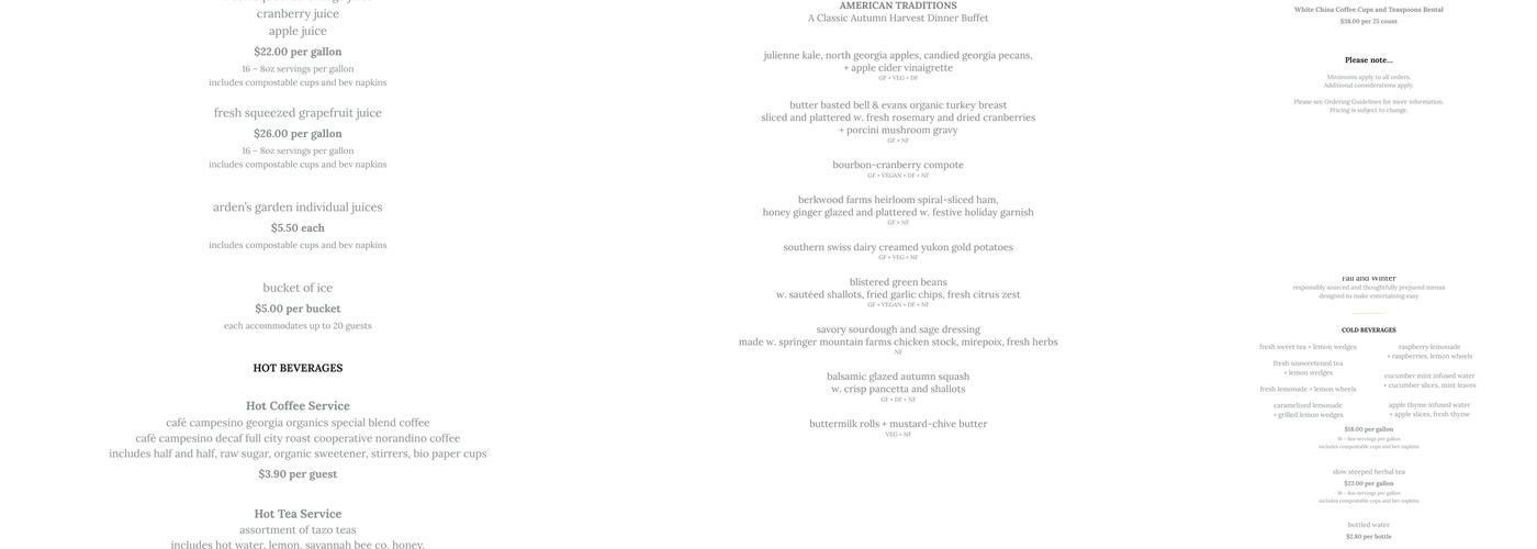 Avalon Catering Menu