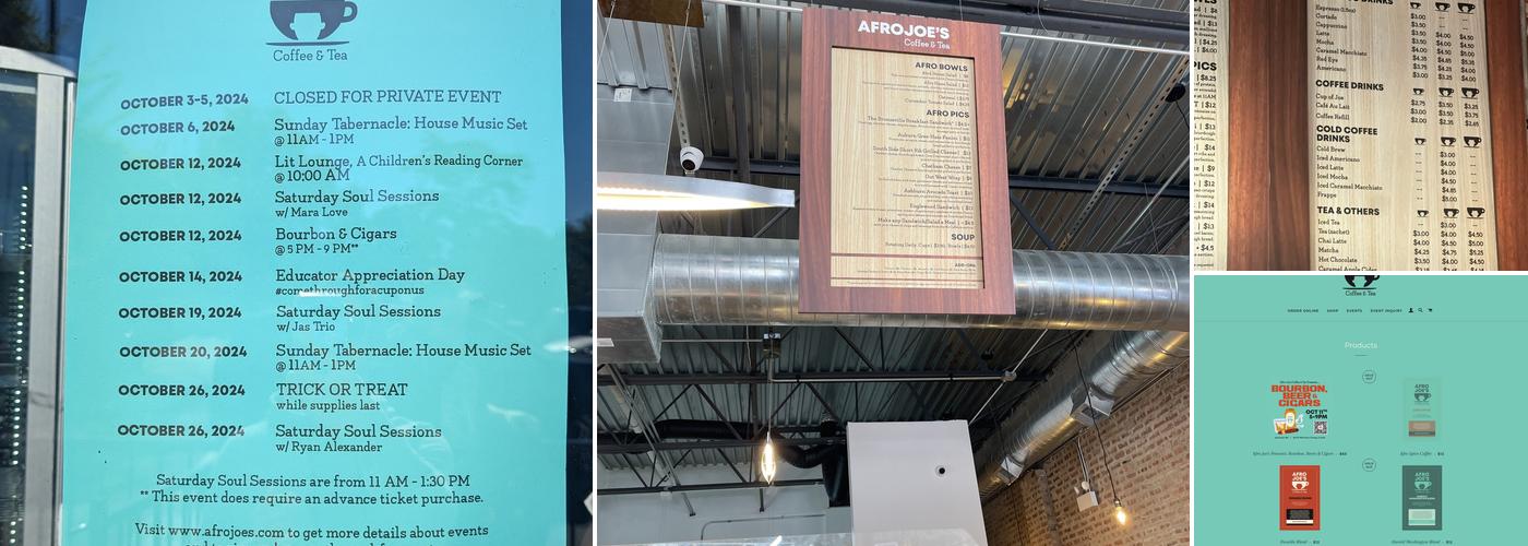 Afro Joes Coffee & Tea Menu