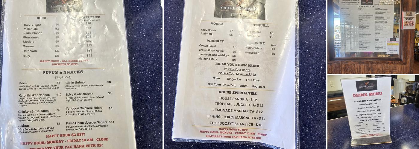 Chicken & Brisket Menu