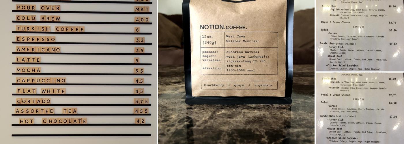 Prefix Coffee - Grandview Menu