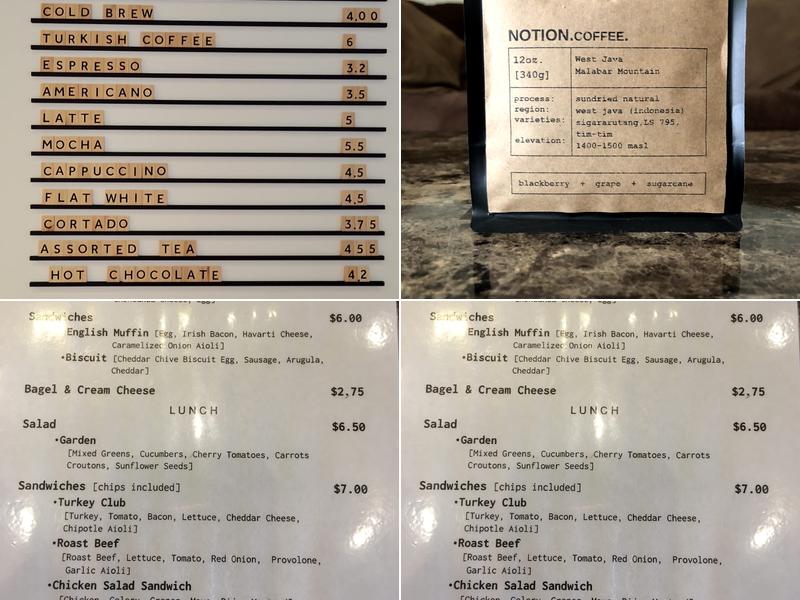 Prefix Coffee - Grandview Menu