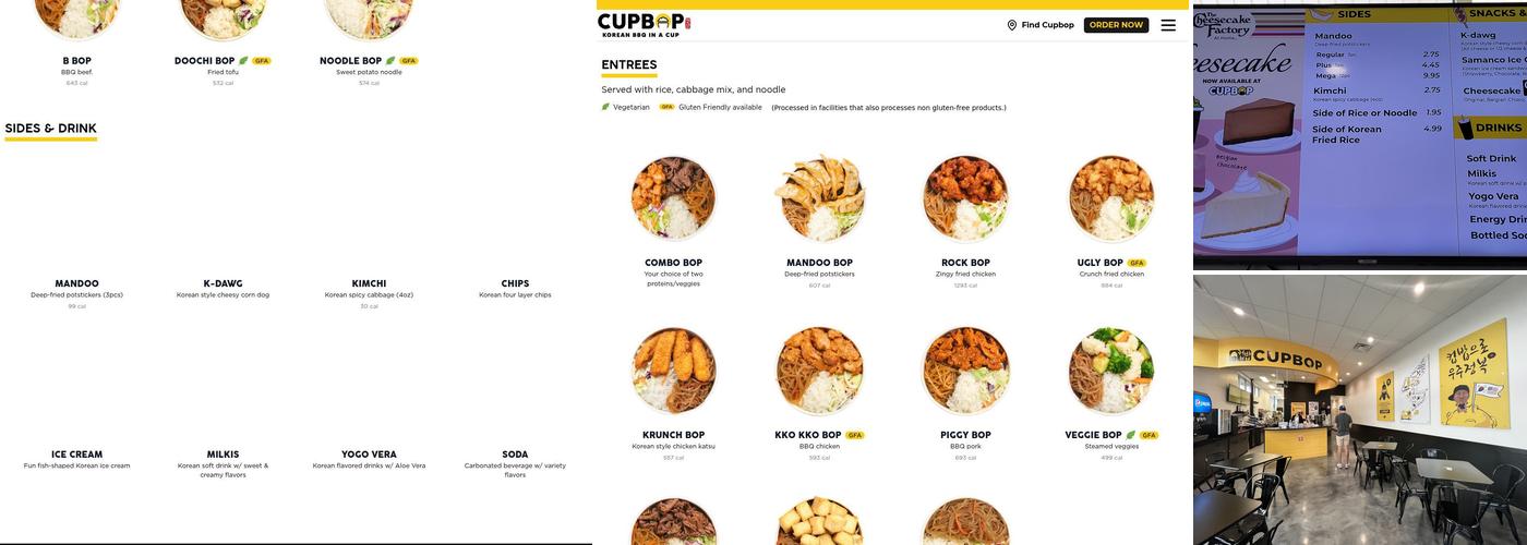 Cupbop - Korean BBQ in a Cup Menu