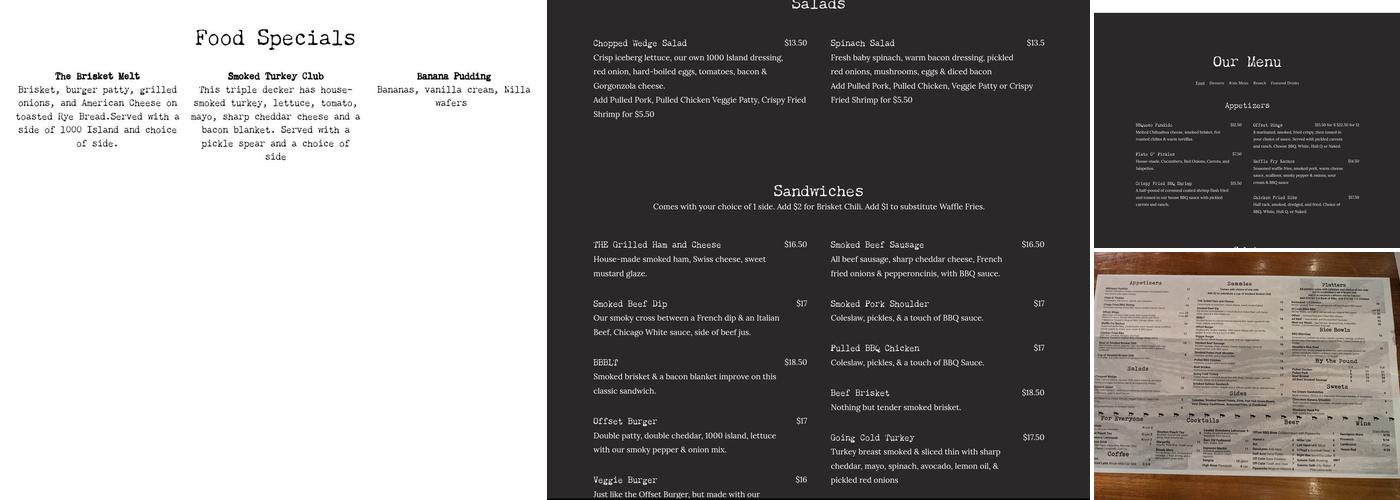 Offset BBQ Menu