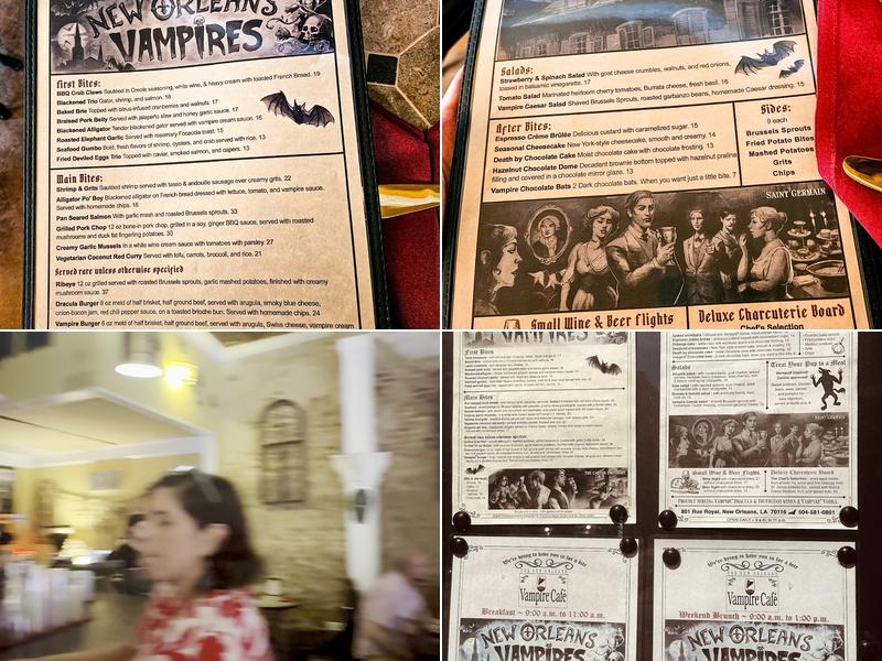 New Orleans Vampire Cafe Menu