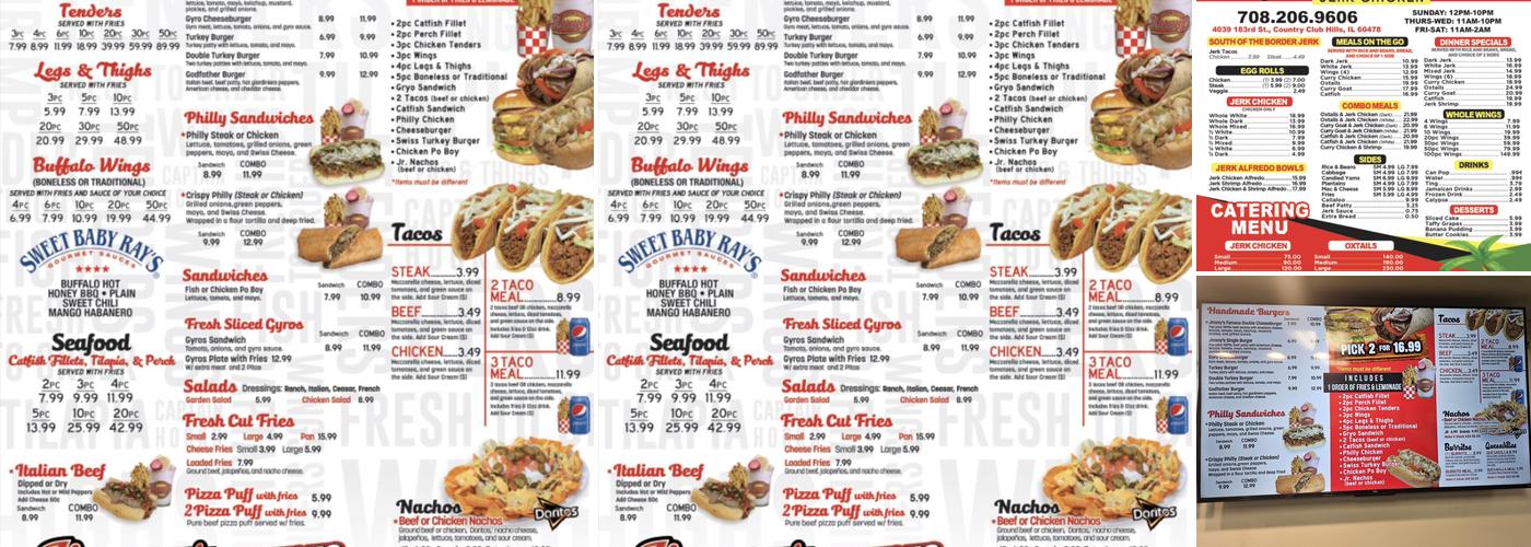 Winston's Jerk Chicken/Jimmy’s famous burgers Menu