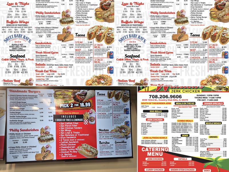 Winston's Jerk Chicken/Jimmy’s famous burgers Menu