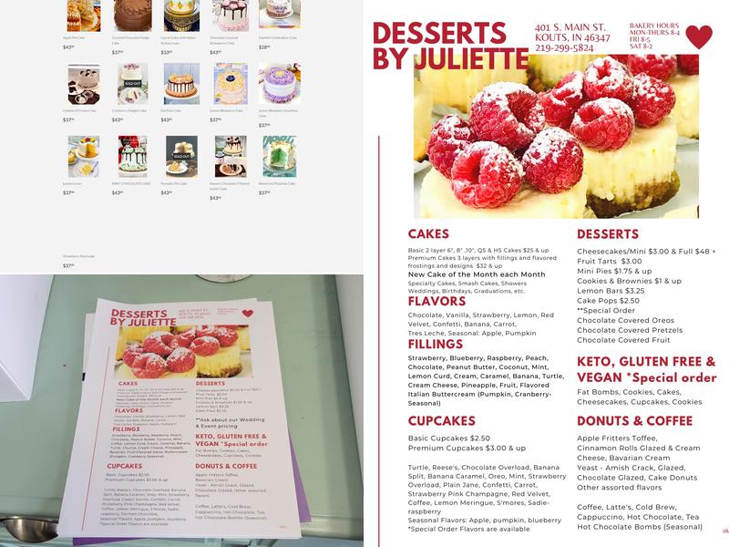 Desserts by Juliette Menu