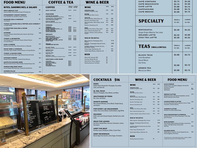 BPM Coffee & Wine Menu