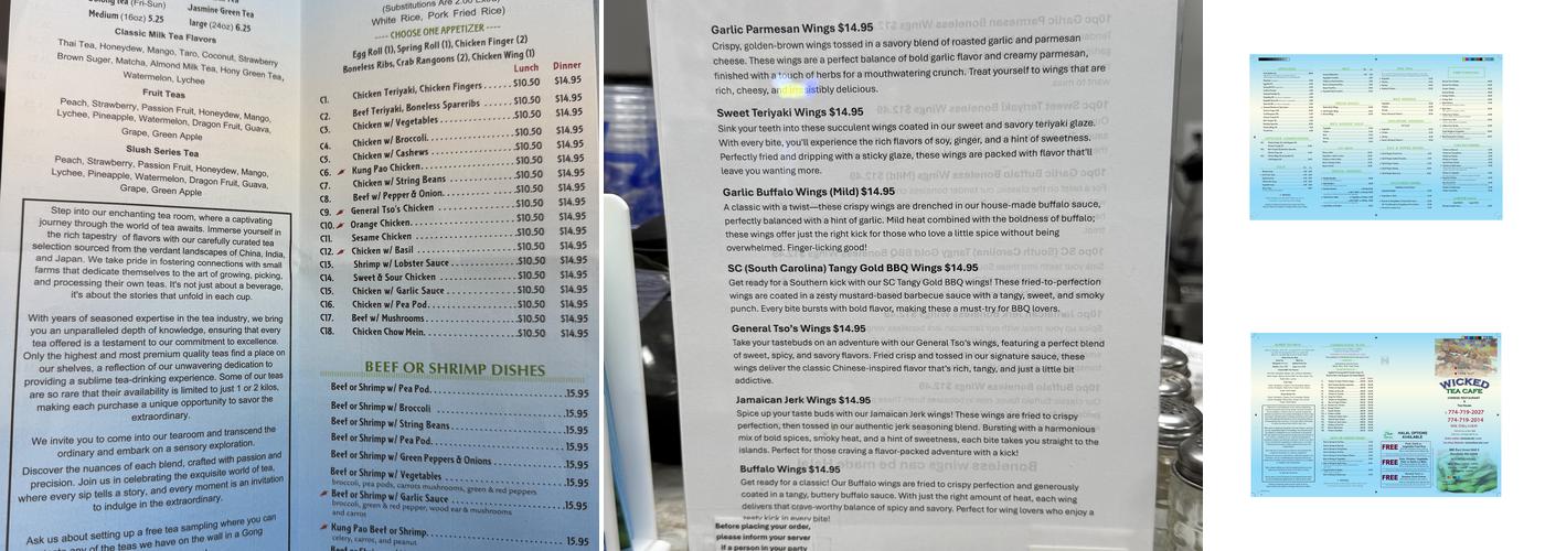 Wicked Tea Cafe Menu