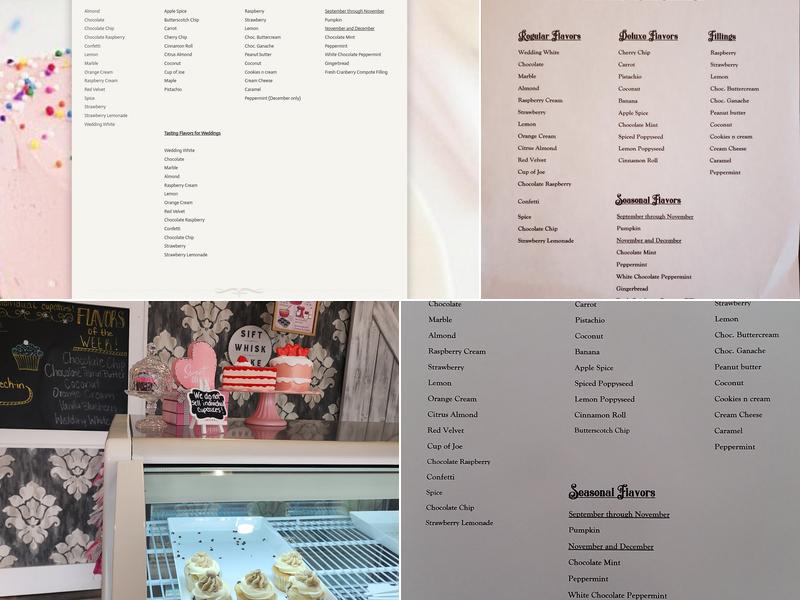 Gwendolyn Lee Cakery Menu